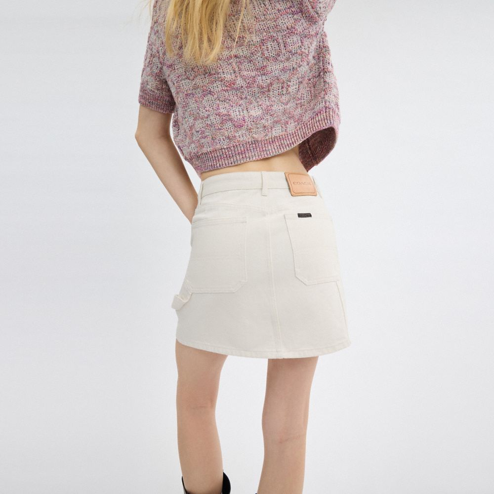Coach Painter Skirt In Organic Cotton Branco | COH866047