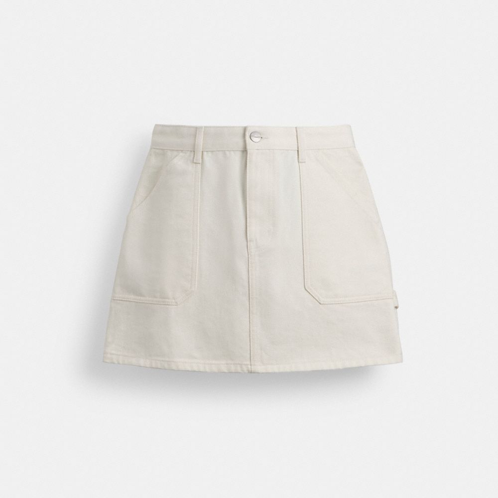Coach Painter Skirt In Organic Cotton Branco | COH866047