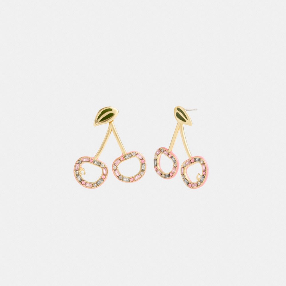 Coach Pavé Cherry Drop Earrings Douradas Multicoloridas | COH866123
