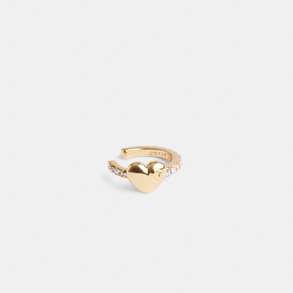Coach Pavé Heart Ear Cuff Douradas | COH866182