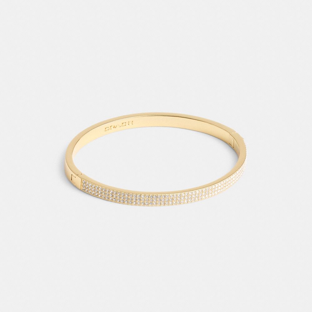 Coach Pavé Hinged Bangle Douradas | COH866072