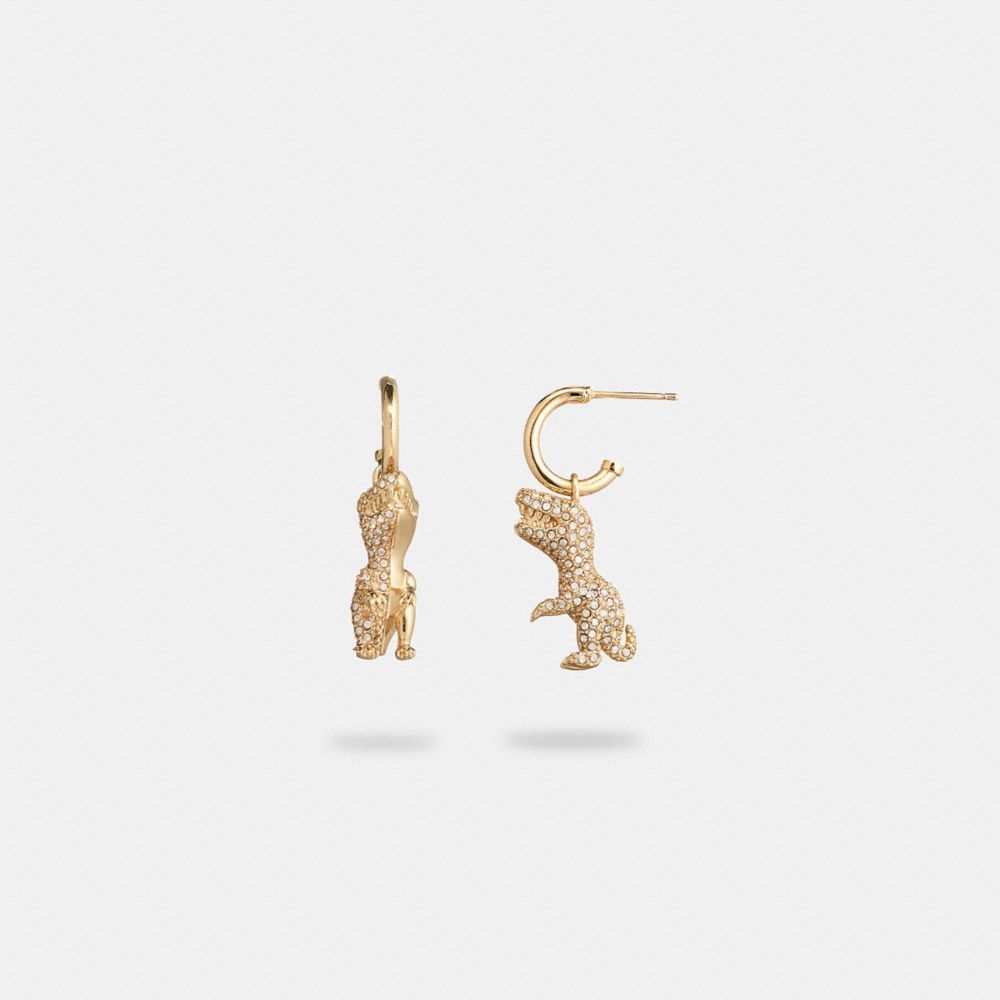 Coach Pavé Rexy Huggie Earrings Douradas | COH866217