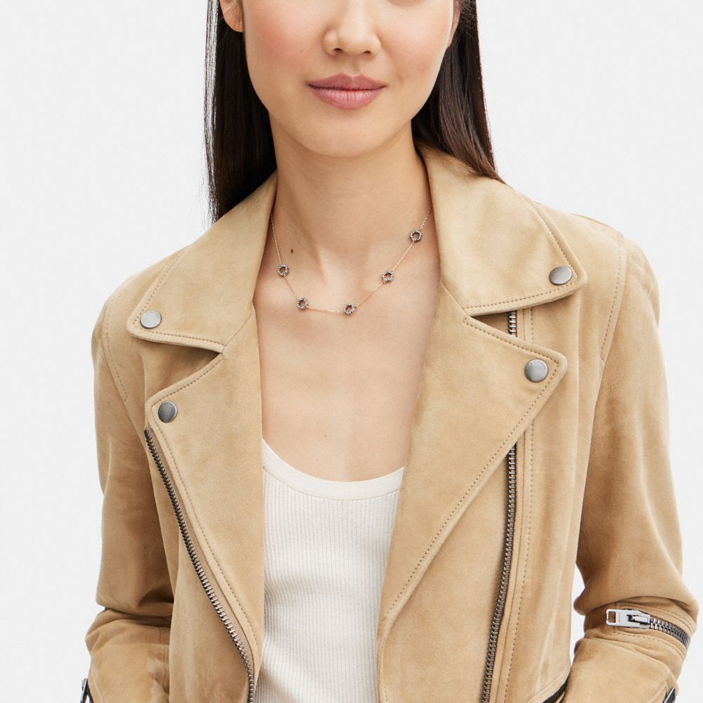 Coach Pavé Tea Rose Necklace Douradas | COH866108