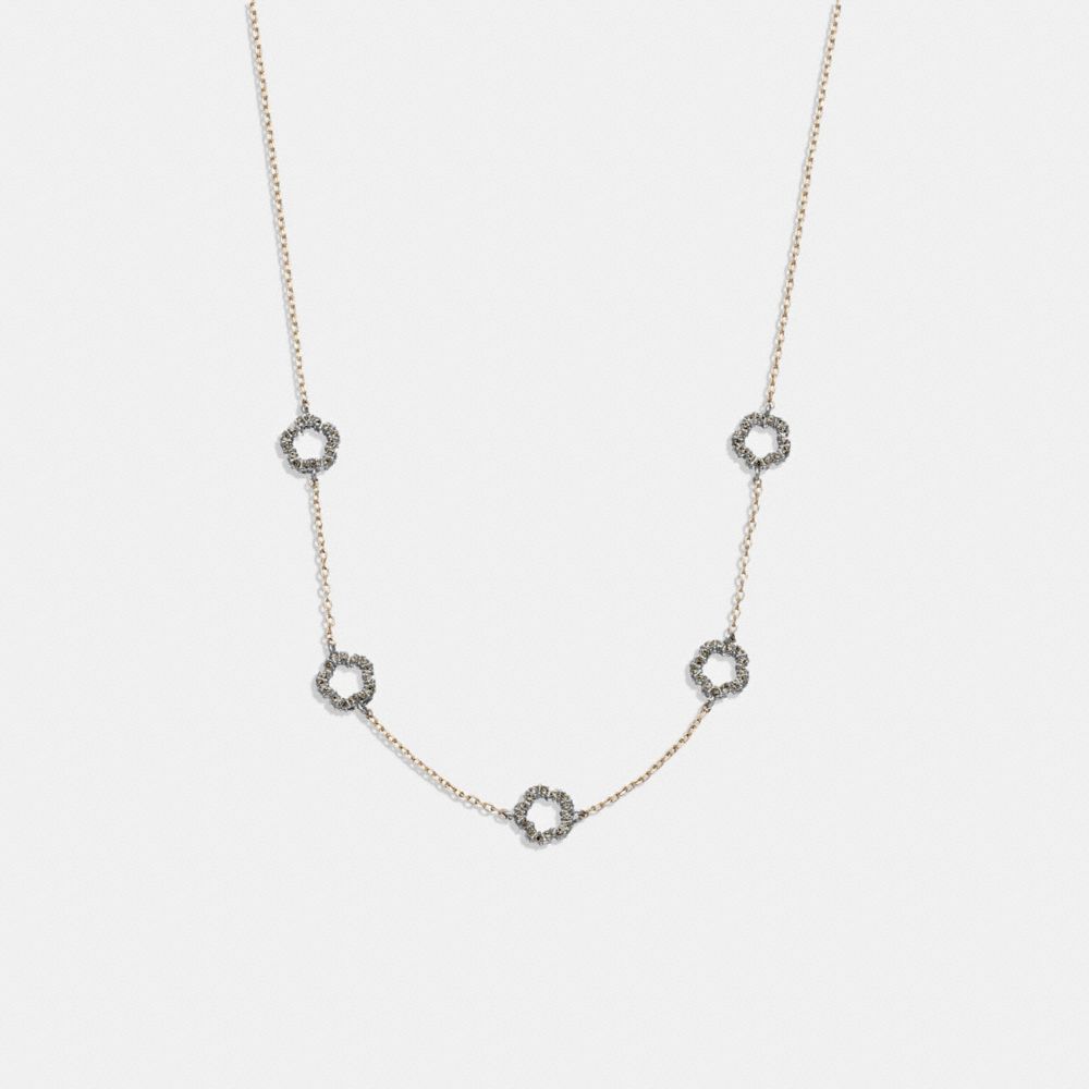 Coach Pavé Tea Rose Necklace Douradas | COH866108