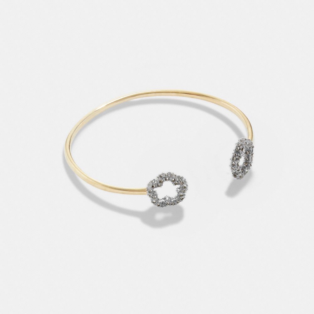 Coach Pavé Tea Rose Open Cuff Bracelet Douradas | COH866126