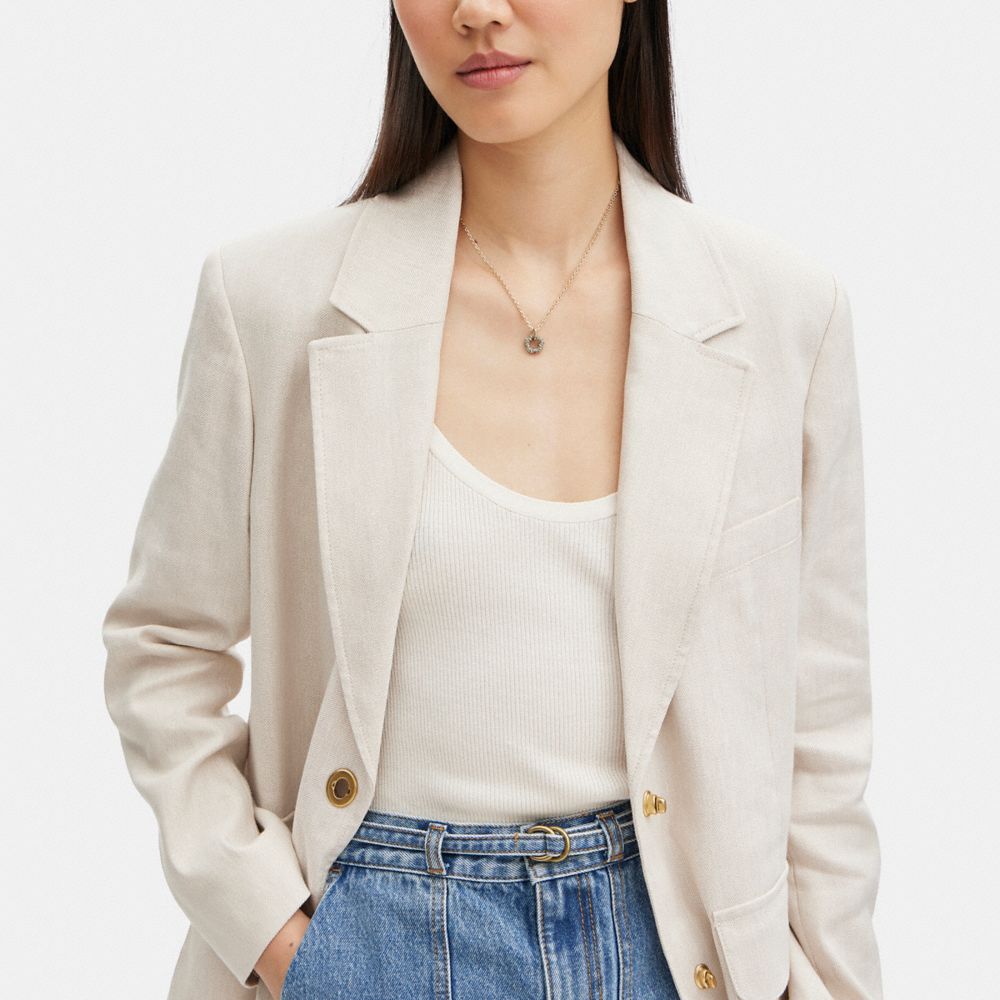 Coach Pavé Tea Rose Pendant Necklace Douradas | COH866099