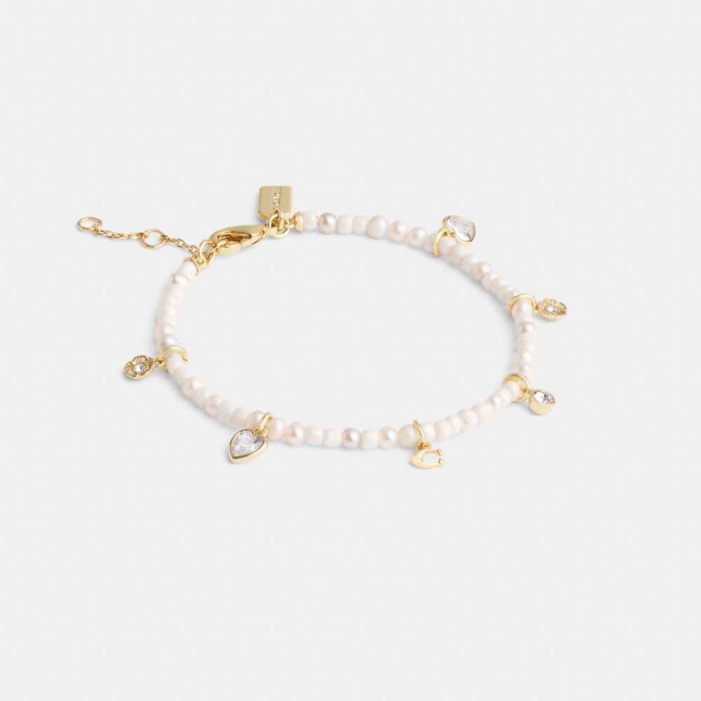 Coach Pearl Charm Bracelet Douradas | COH866206