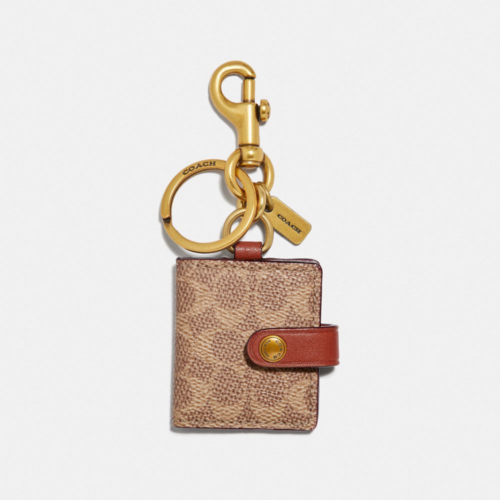 Coach Picture Frame Bag Charm In Signature Canvas Caqui | COH866462