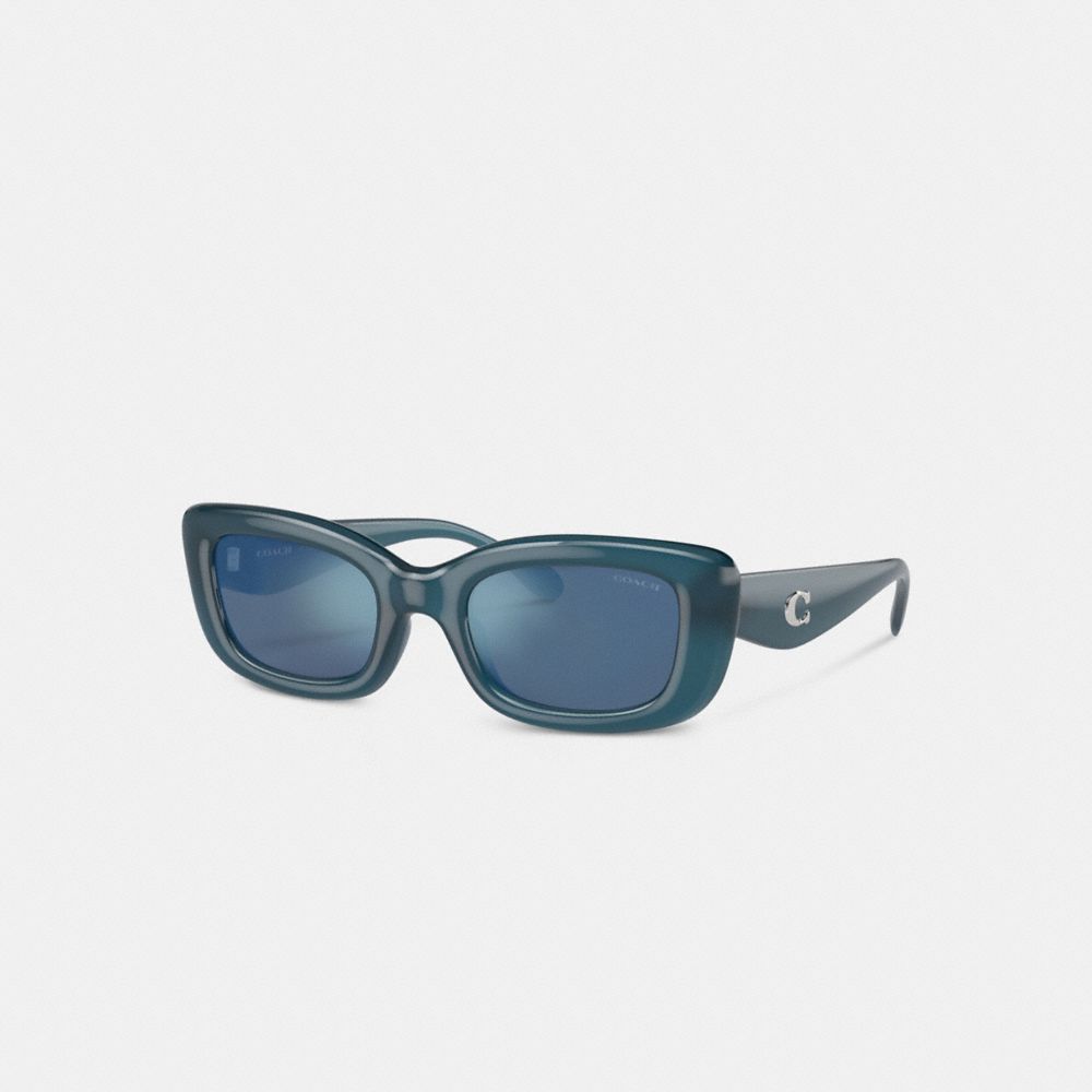 Coach Pillow Tabby Narrow Rectangle Sunglasses Azuis | COH866330