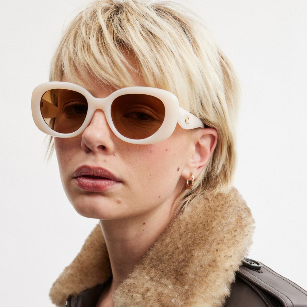 Coach Pillow Tabby Round Sunglasses Branco | COH866331