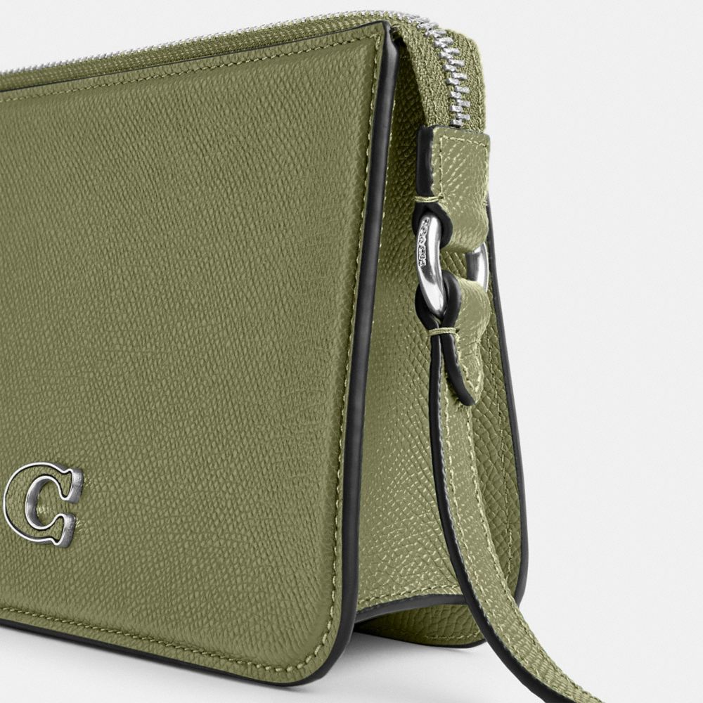 Coach Pouch Bag With Signature Canvas Mostarda | COH865205