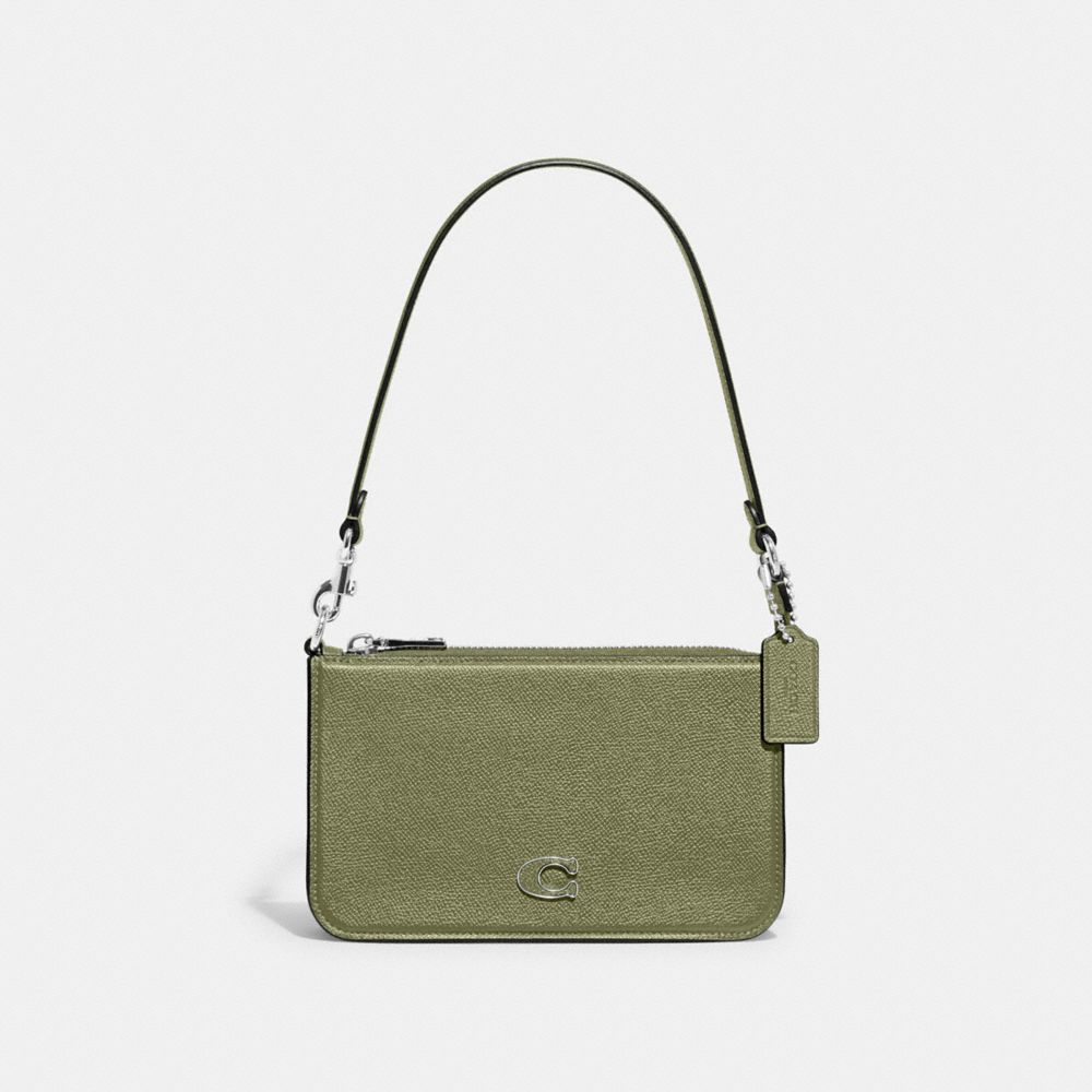 Coach Pouch Bag With Signature Canvas Mostarda | COH865205