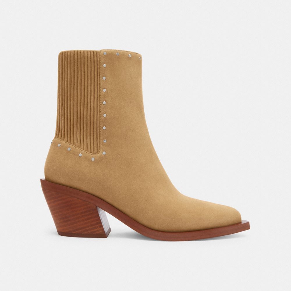 Coach Prestyn Bootie With Rivets Bege | COH865913