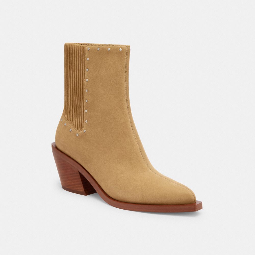 Coach Prestyn Bootie With Rivets Bege | COH865913