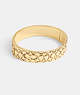 Coach Quilted Signature Hinged Bangle Douradas Pretas | COH866195