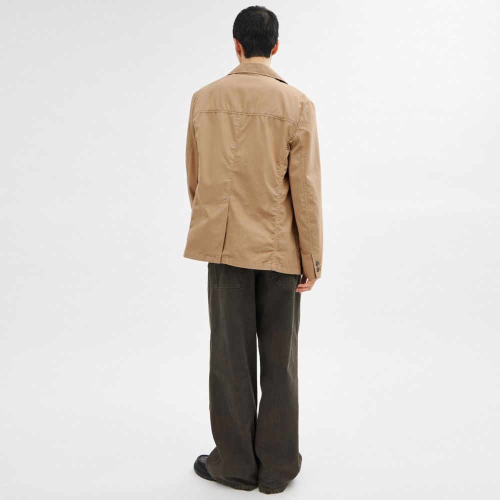 Coach Regenerative Cotton Casual Lightweight Blazer Caqui | COH866867