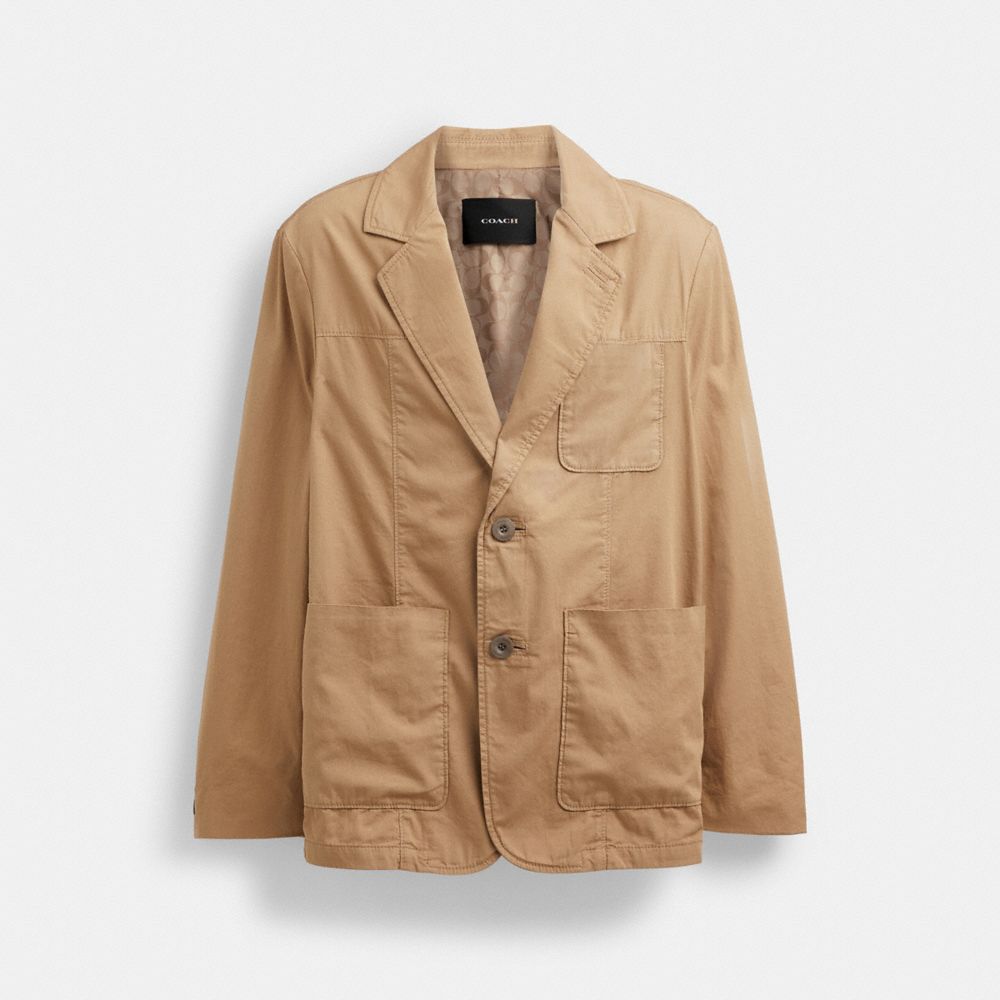Coach Regenerative Cotton Casual Lightweight Blazer Caqui | COH866867