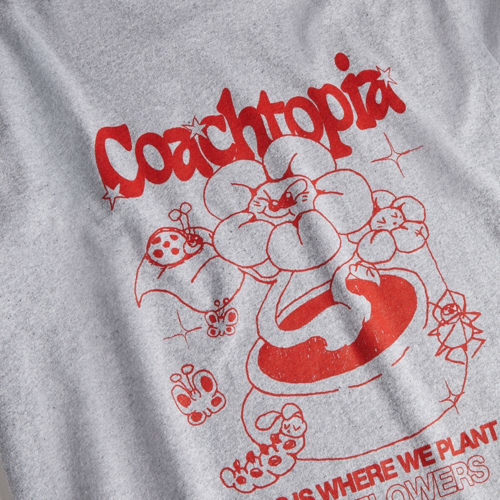 Coach Relaxed T Shirt: Flower Pot Cinzentas Multicoloridas | COH866911