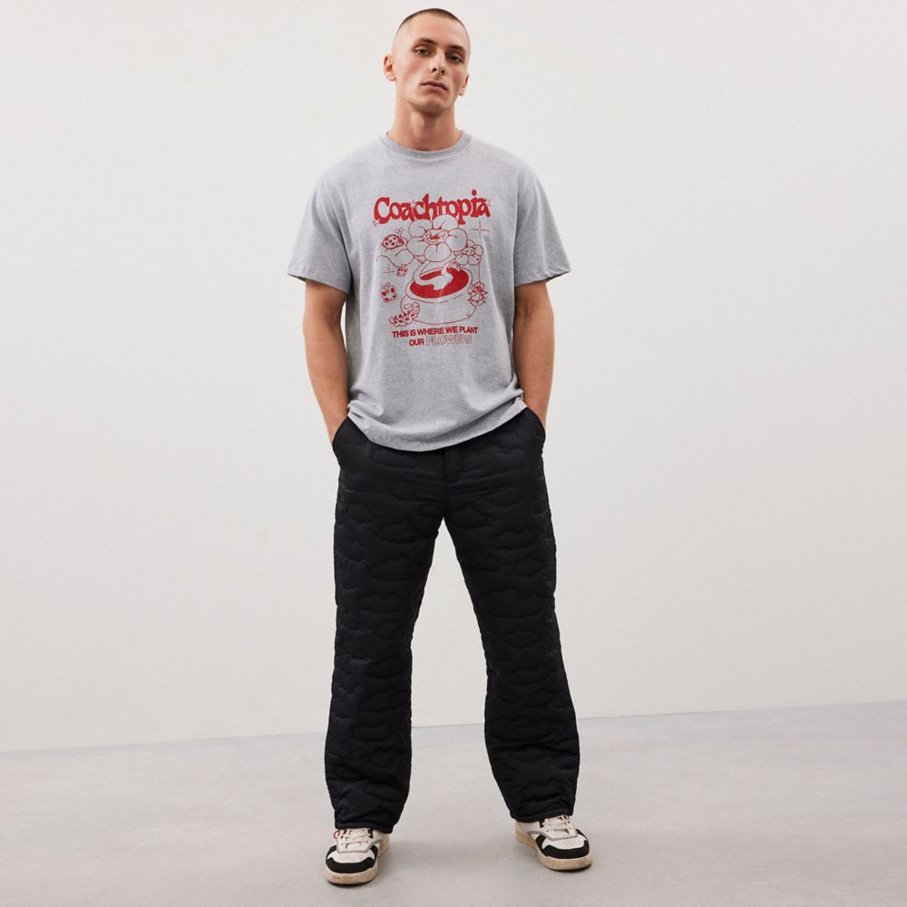 Coach Relaxed T Shirt: Flower Pot Cinzentas Multicoloridas | COH866911