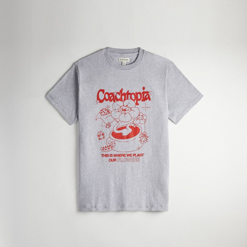Coach Relaxed T Shirt: Flower Pot Cinzentas Multicoloridas | COH866911