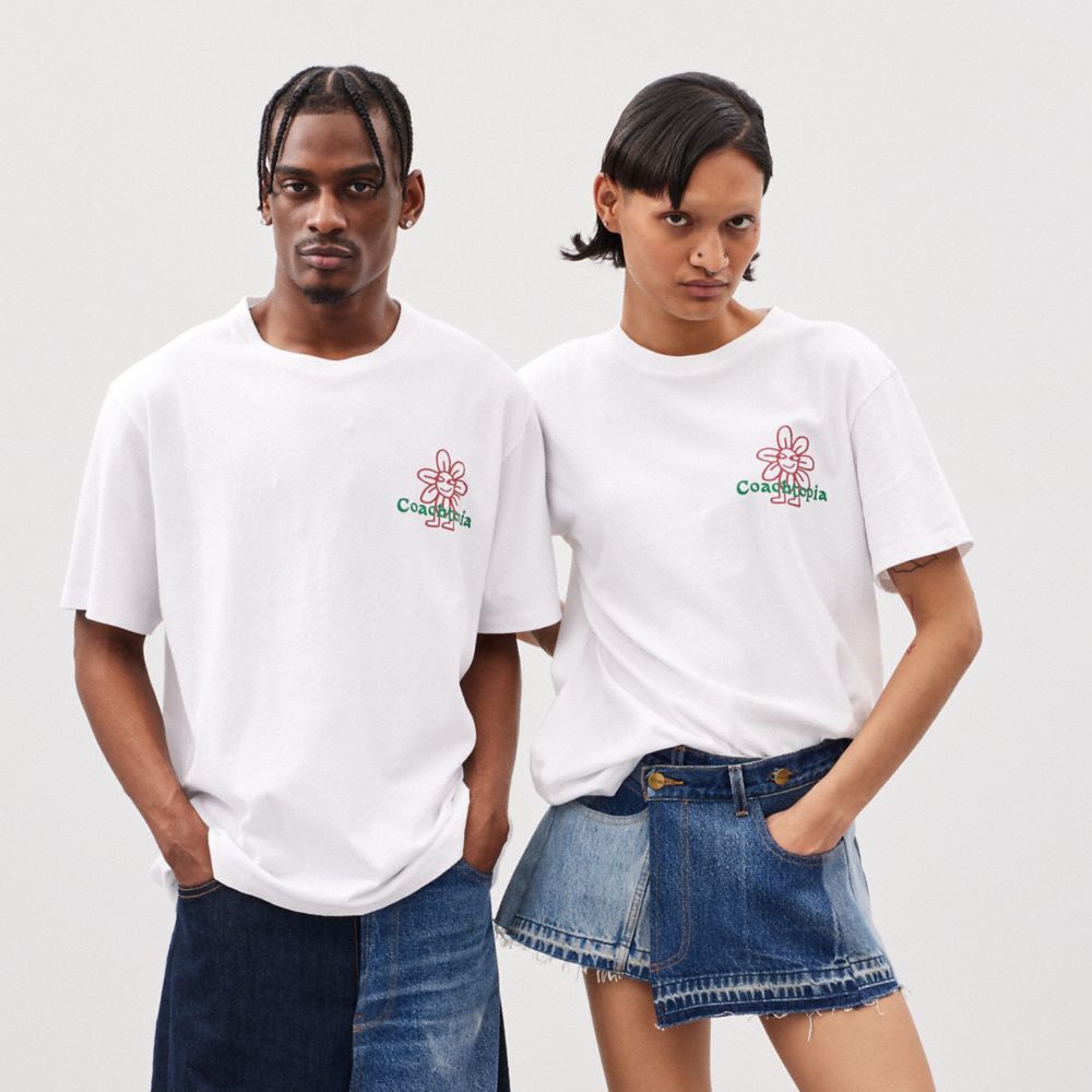 Coach Relaxed T Shirt In 97% Recycled Cotton: Flower Watcher Branco | COH865967