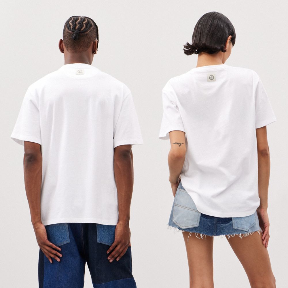 Coach Relaxed T Shirt In 97% Recycled Cotton: Flower Watcher Branco | COH865967