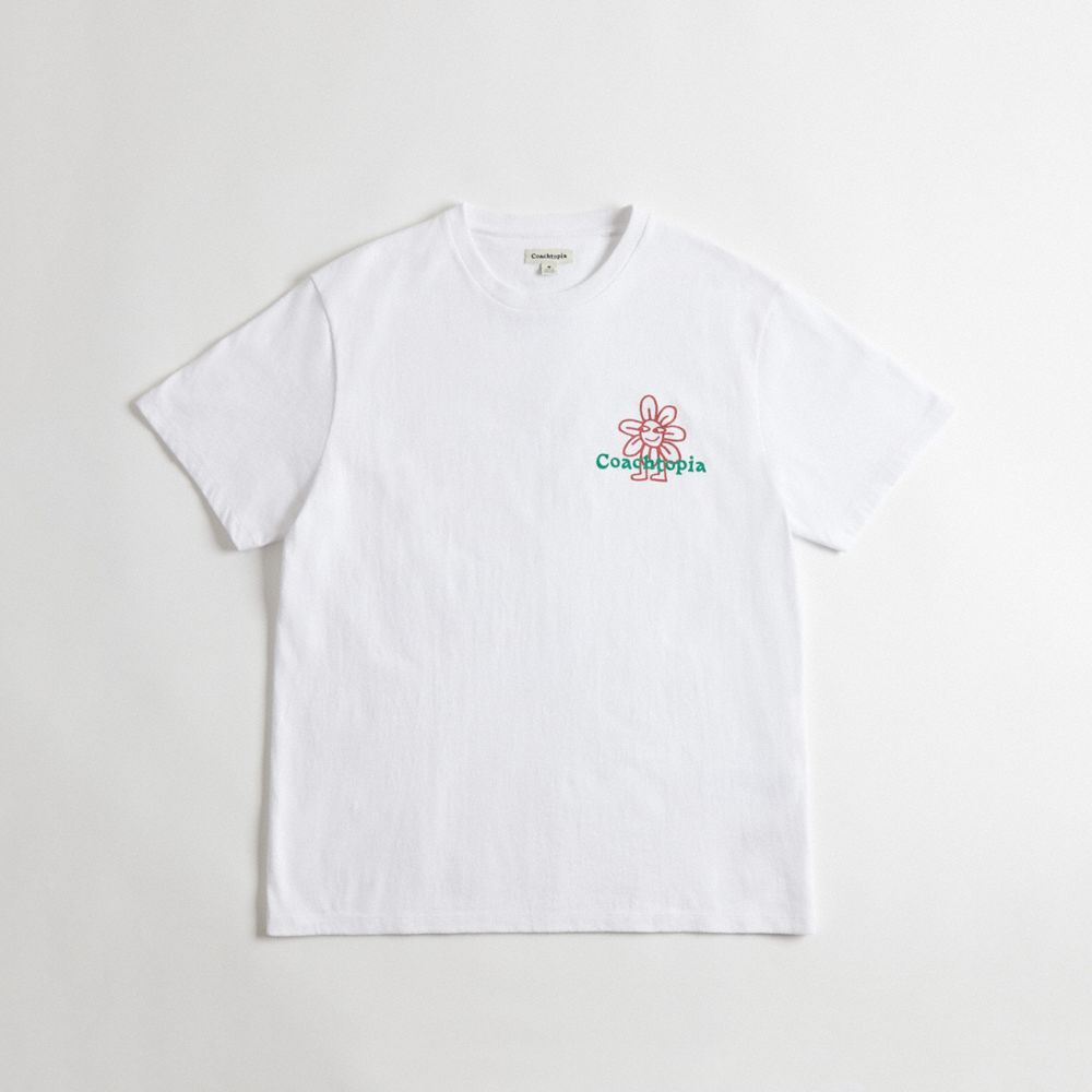 Coach Relaxed T Shirt In 97% Recycled Cotton: Flower Watcher Branco | COH865967