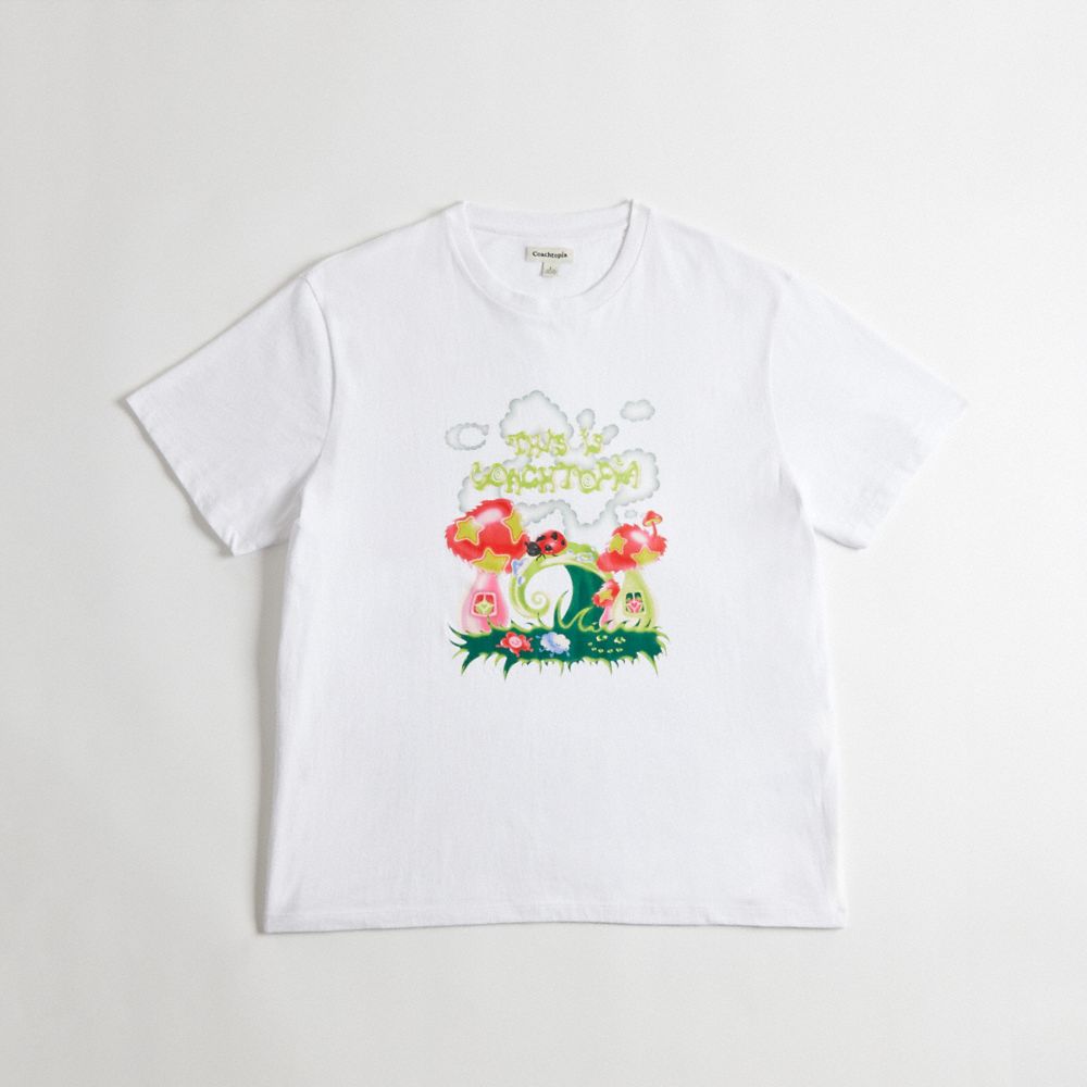 Coach Relaxed T Shirt In 97% Recycled Cotton: This Is Coachtopia Branco | COH866912