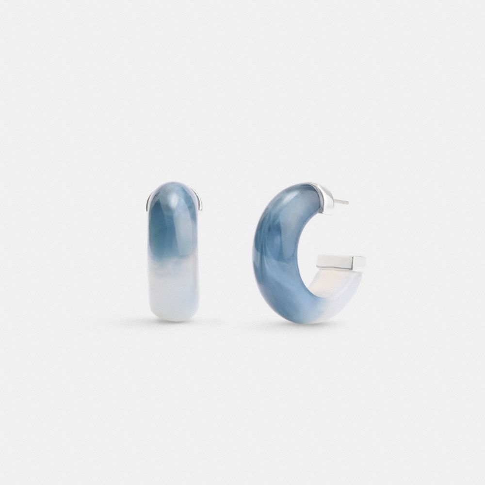 Coach Resin Tie Dye Hoop Earrings Prateadas Azuis | COH866223