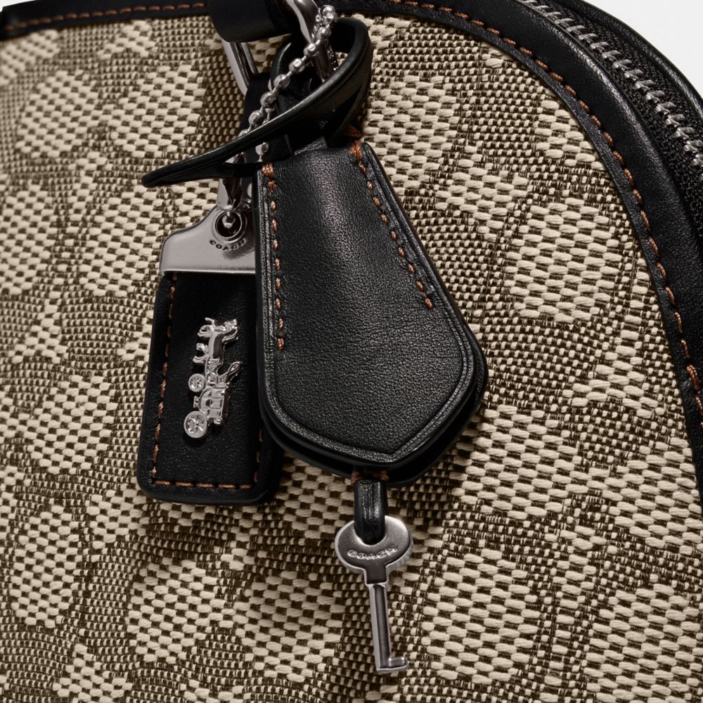Coach Revel Bag 24 In Signature Textile Jacquard Prateadas Pretas | COH864931