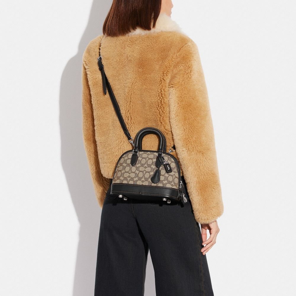 Coach Revel Bag 24 In Signature Textile Jacquard Prateadas Pretas | COH864931