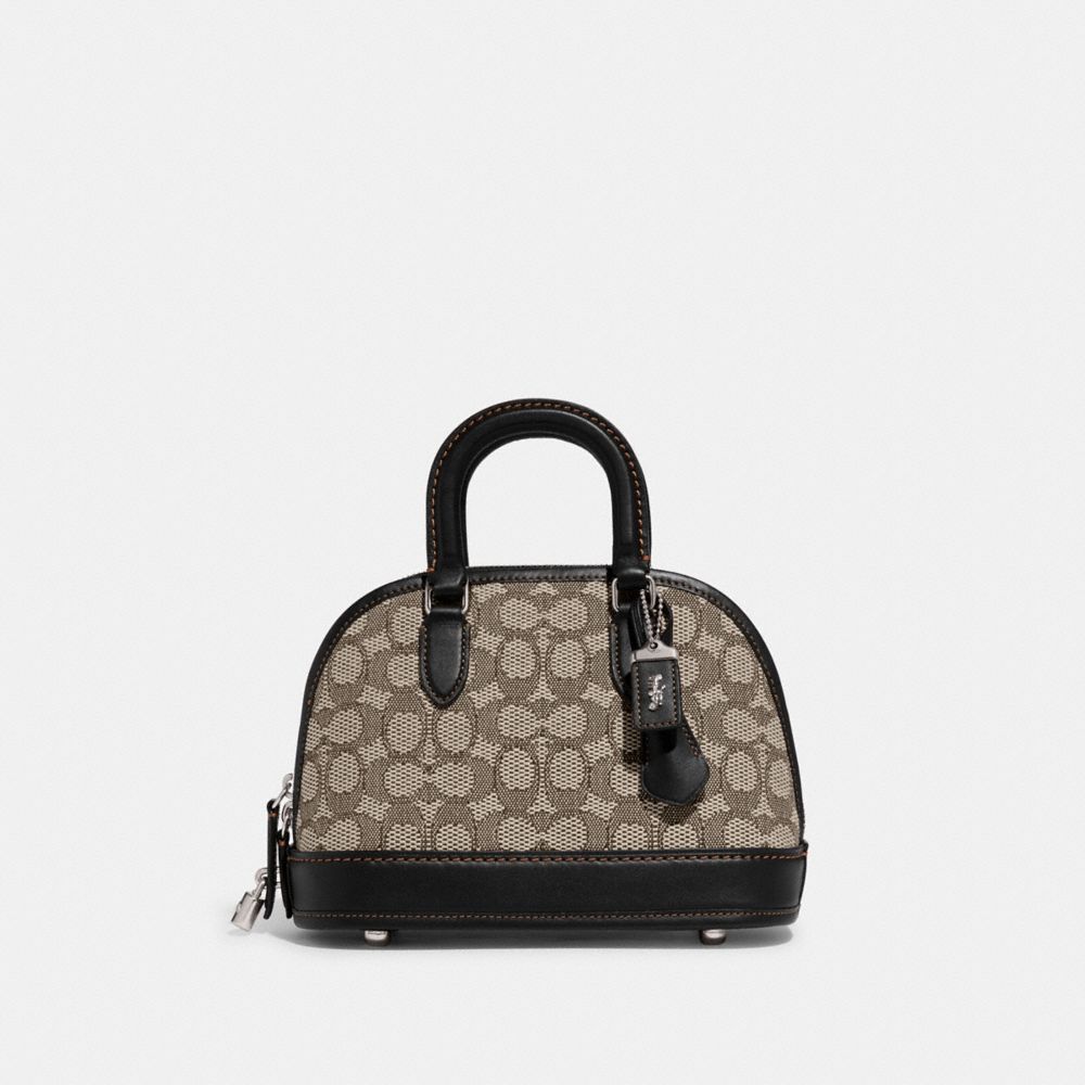 Coach Revel Bag 24 In Signature Textile Jacquard Prateadas Pretas | COH864931