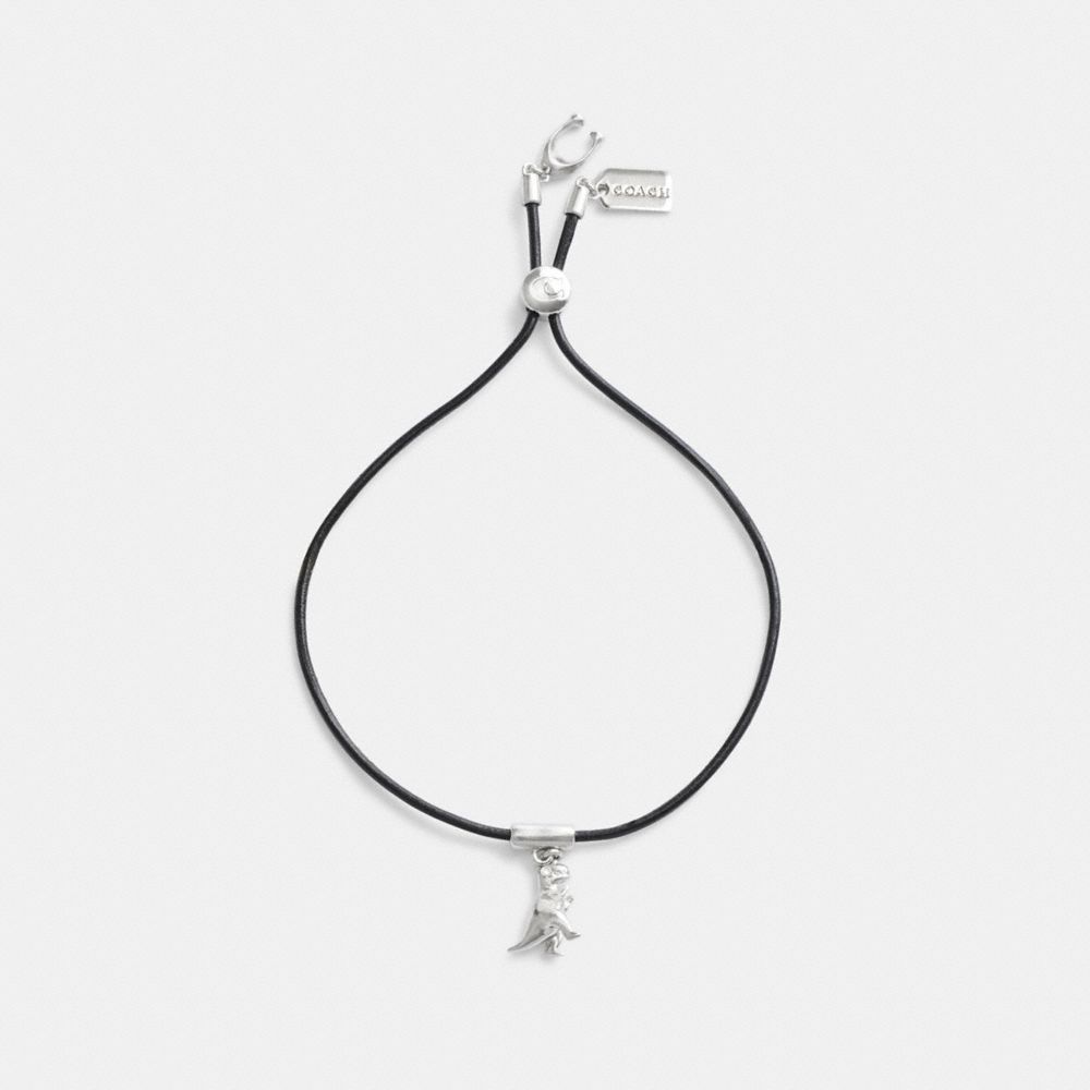 Coach Rexy Leather Slider Bracelet Prateadas Pretas | COH866230