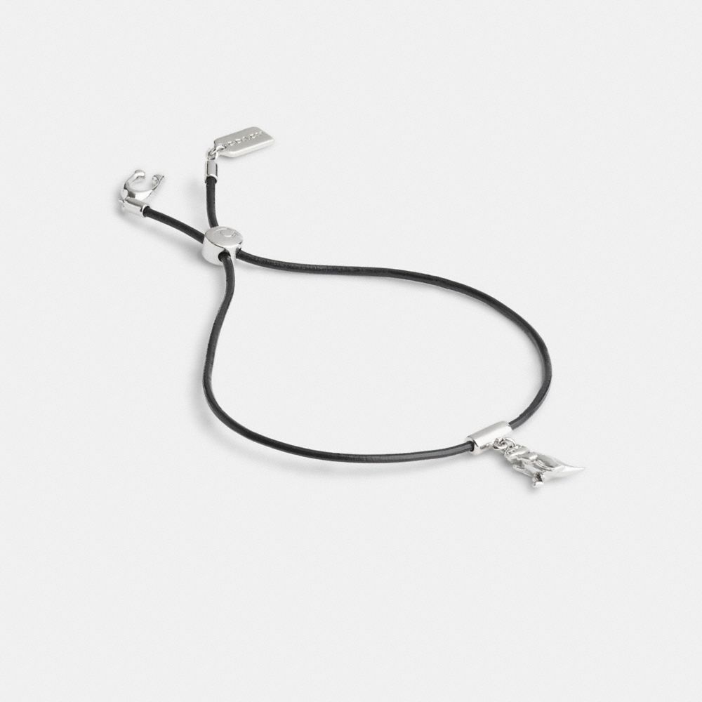 Coach Rexy Leather Slider Bracelet Prateadas Pretas | COH866230