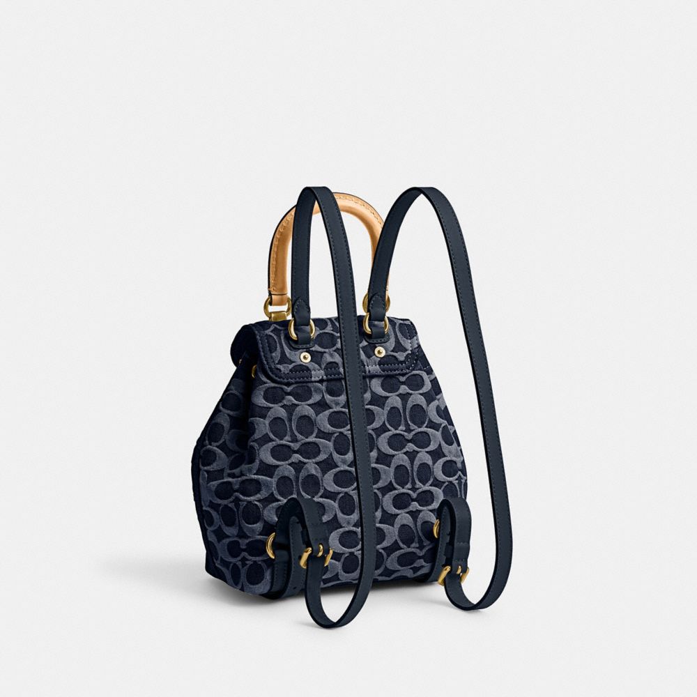 Coach Riya Backpack 21 In Signature Denim Azuis Azuis | COH865479