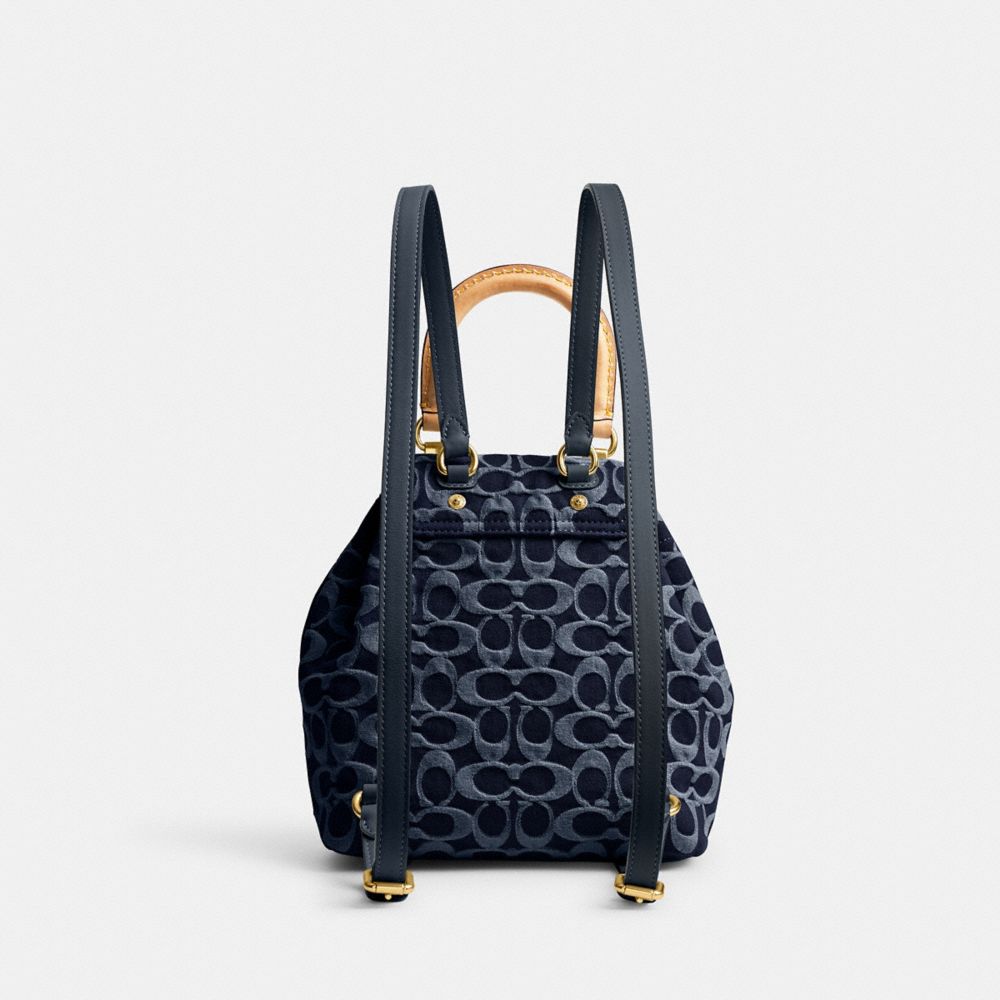 Coach Riya Backpack 21 In Signature Denim Azuis Azuis | COH865479