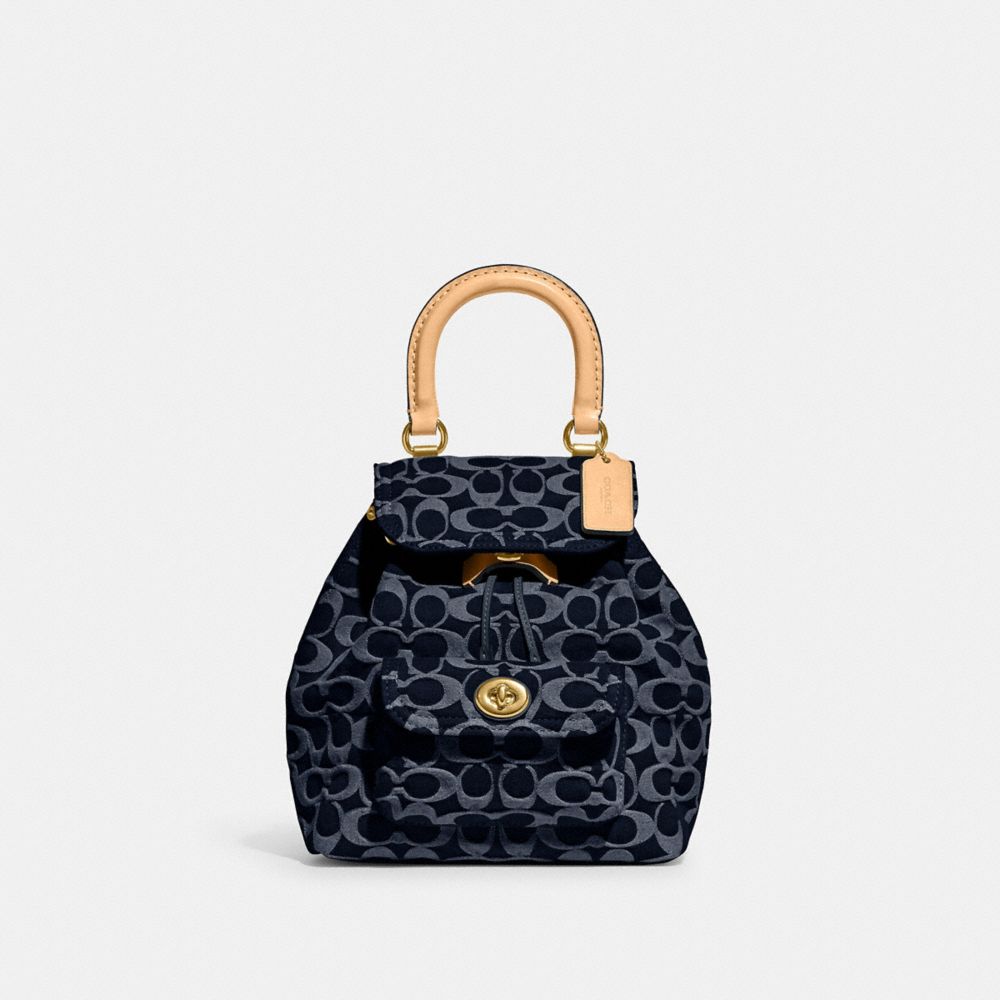 Coach Riya Backpack 21 In Signature Denim Azuis Azuis | COH865479