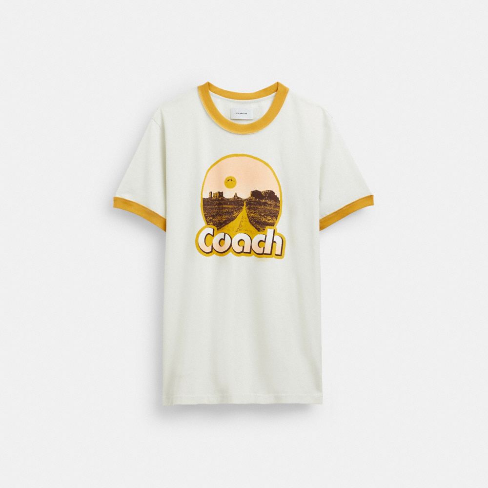 Coach Roadside Ringer T Shirt Branco | COH866908
