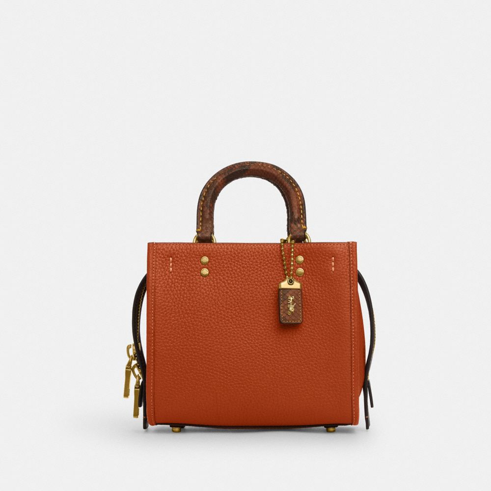 Coach Rogue 20 In Regenerative Leather With Snakeskin Detail Marrom | COH865173
