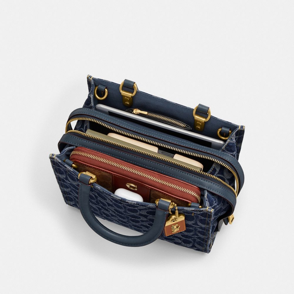 Coach Rogue Bag 25 In Signature Denim Azuis | COH865178