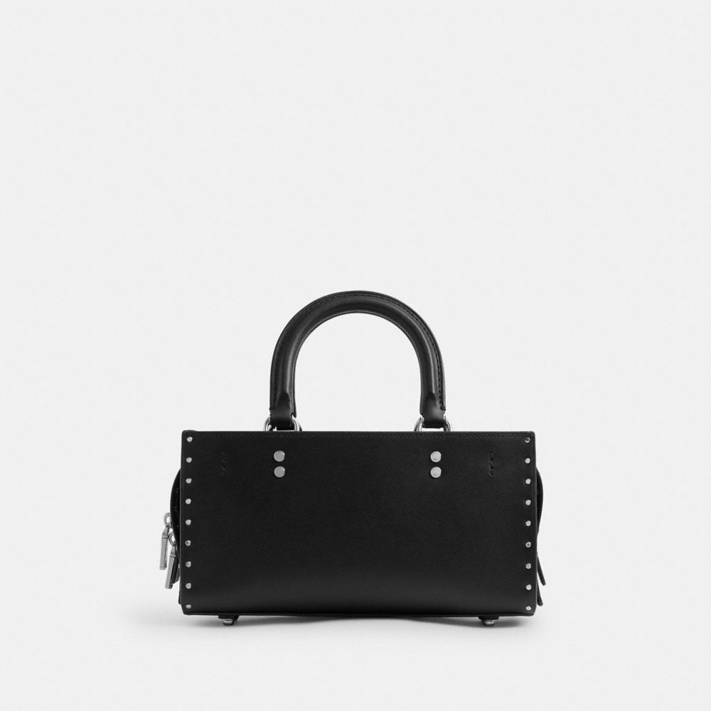 Coach Rogue Bag 26 With Rivets Prateadas Pretas | COH865181