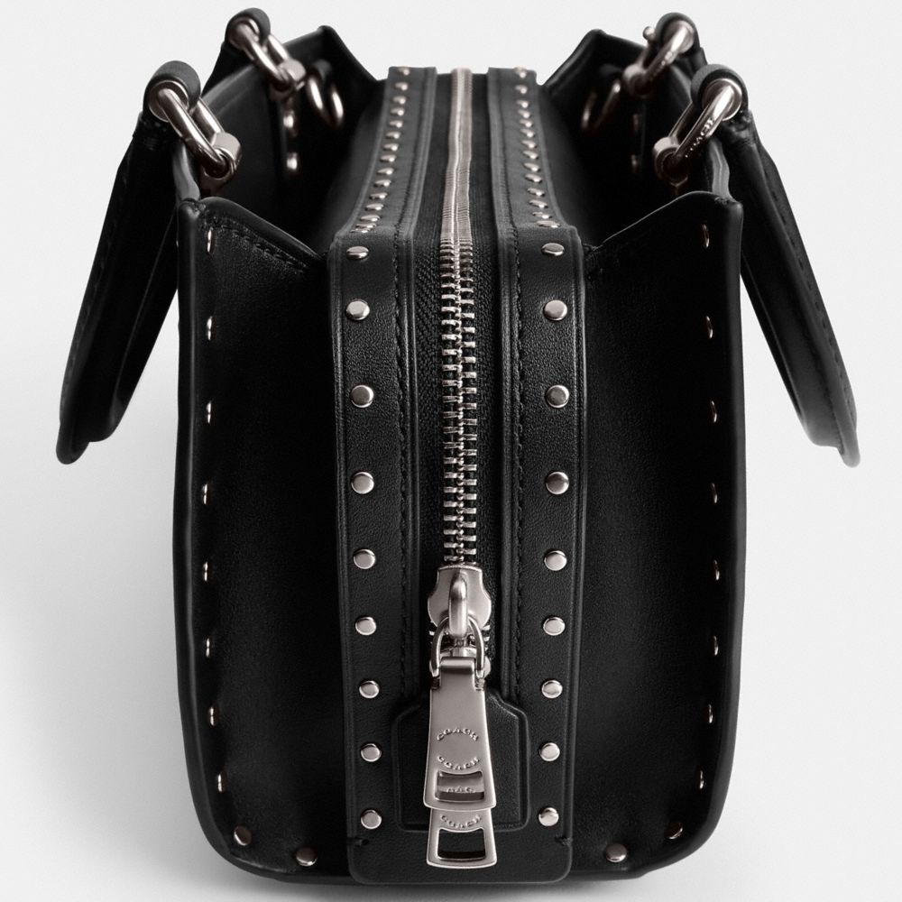 Coach Rogue Bag 26 With Rivets Prateadas Pretas | COH865181