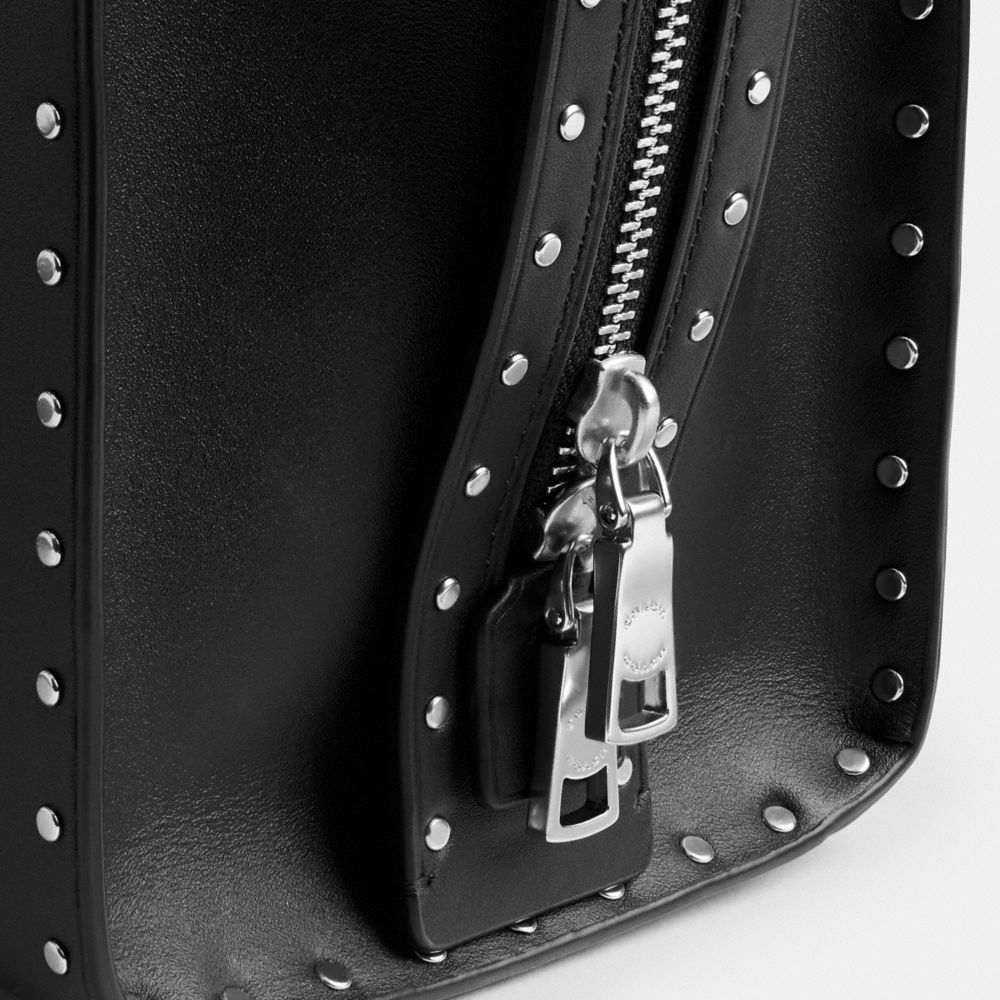 Coach Rogue Bag With Rivets Prateadas Pretas | COH864952