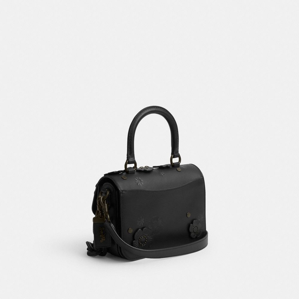 Coach Rogue Top Handle Bag With Tea Rose Pretas Pretas | COH865170