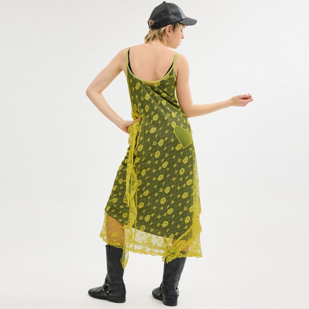 Coach Ruffle Lace Dress Amarelas | COH866062