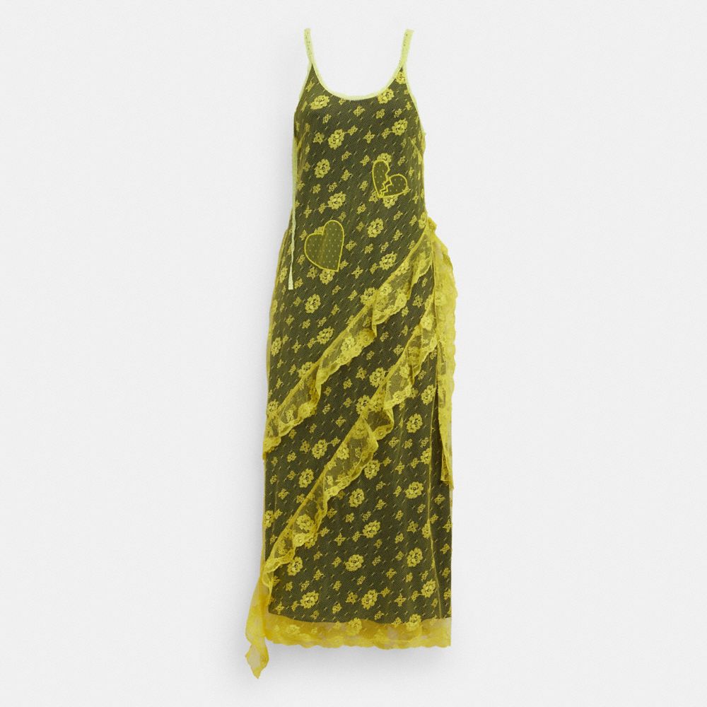 Coach Ruffle Lace Dress Amarelas | COH866062