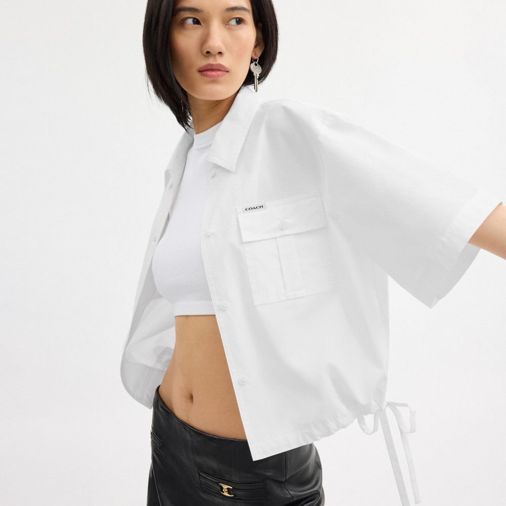 Coach Shirt In Organic Cotton Branco | COH866002