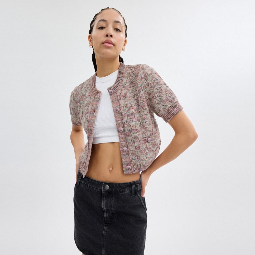 Coach Short Sleeve Knit Top Rosa Multicoloridas | COH866004