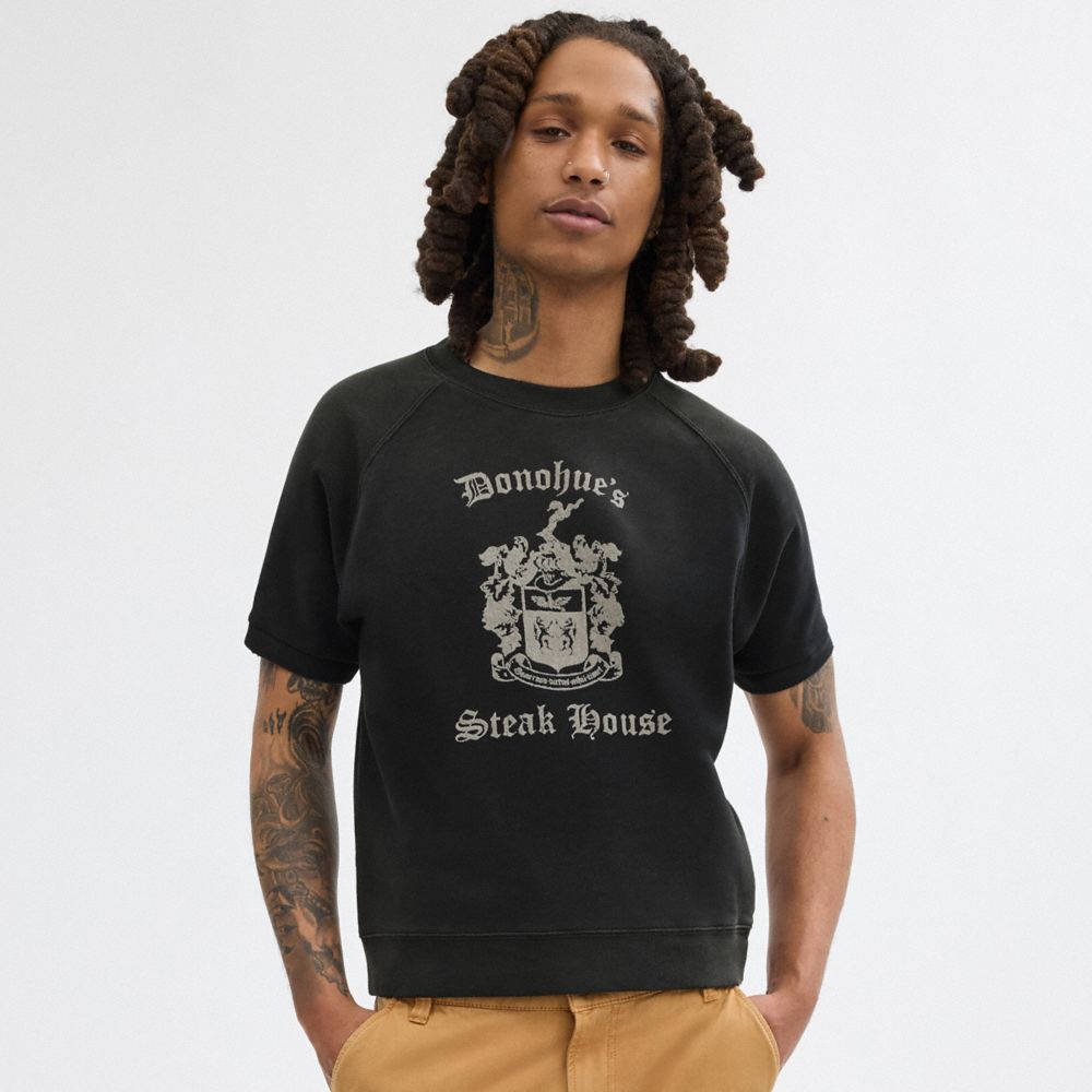 Coach Shrunken Raglan Crewneck Pretas | COH866884