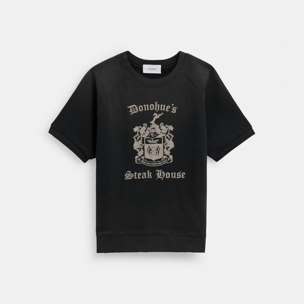 Coach Shrunken Raglan Crewneck Pretas | COH866884